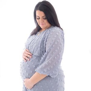 Anthropologie Eri + Ali - Michaela Textured MIDI Dress - Blue Pommed 18w